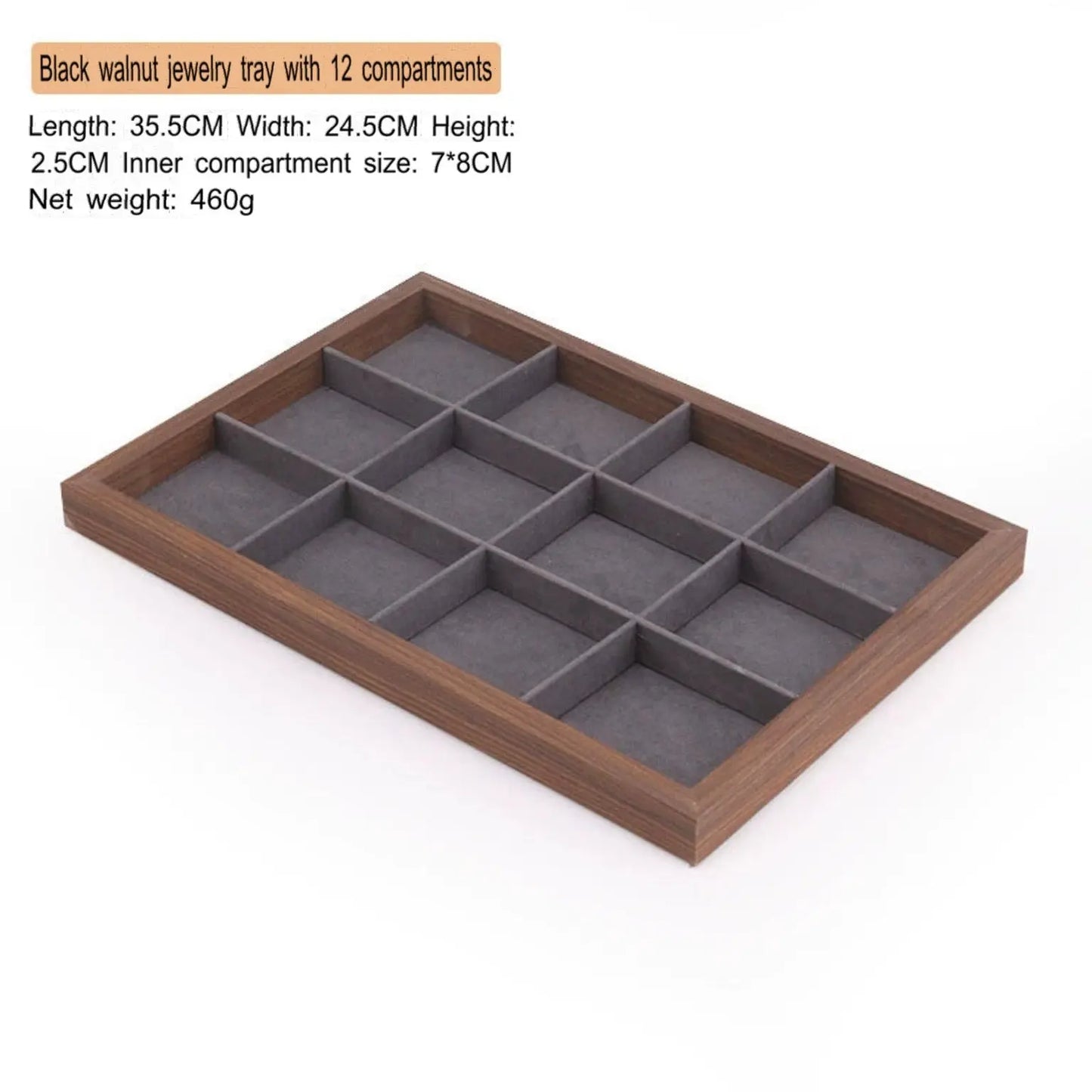 High-end walnut color look at the pallet jewelry tray jewelry display ornament large capacity bracelet earrings storage box Jim Display