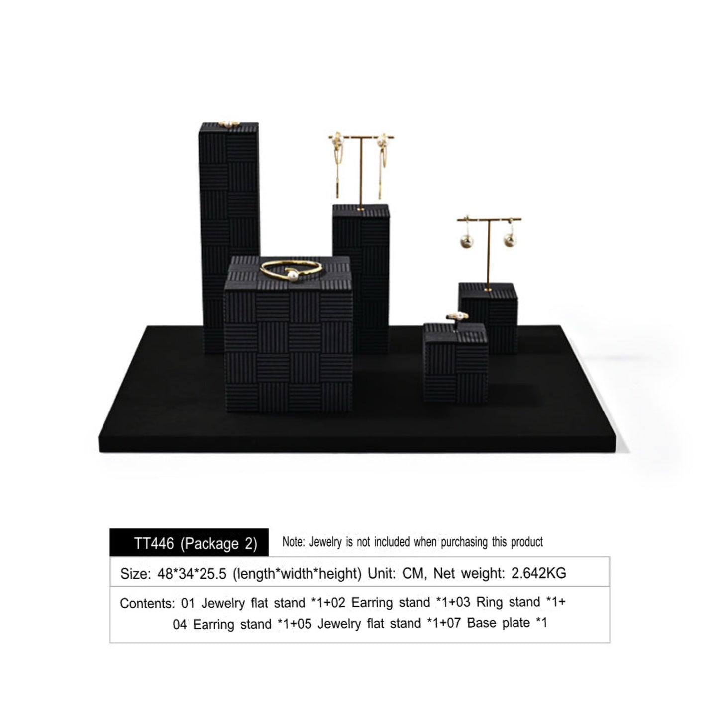 High-end jewelry display props, light luxury microfiber rings, necklaces, earrings, jewelry display racks