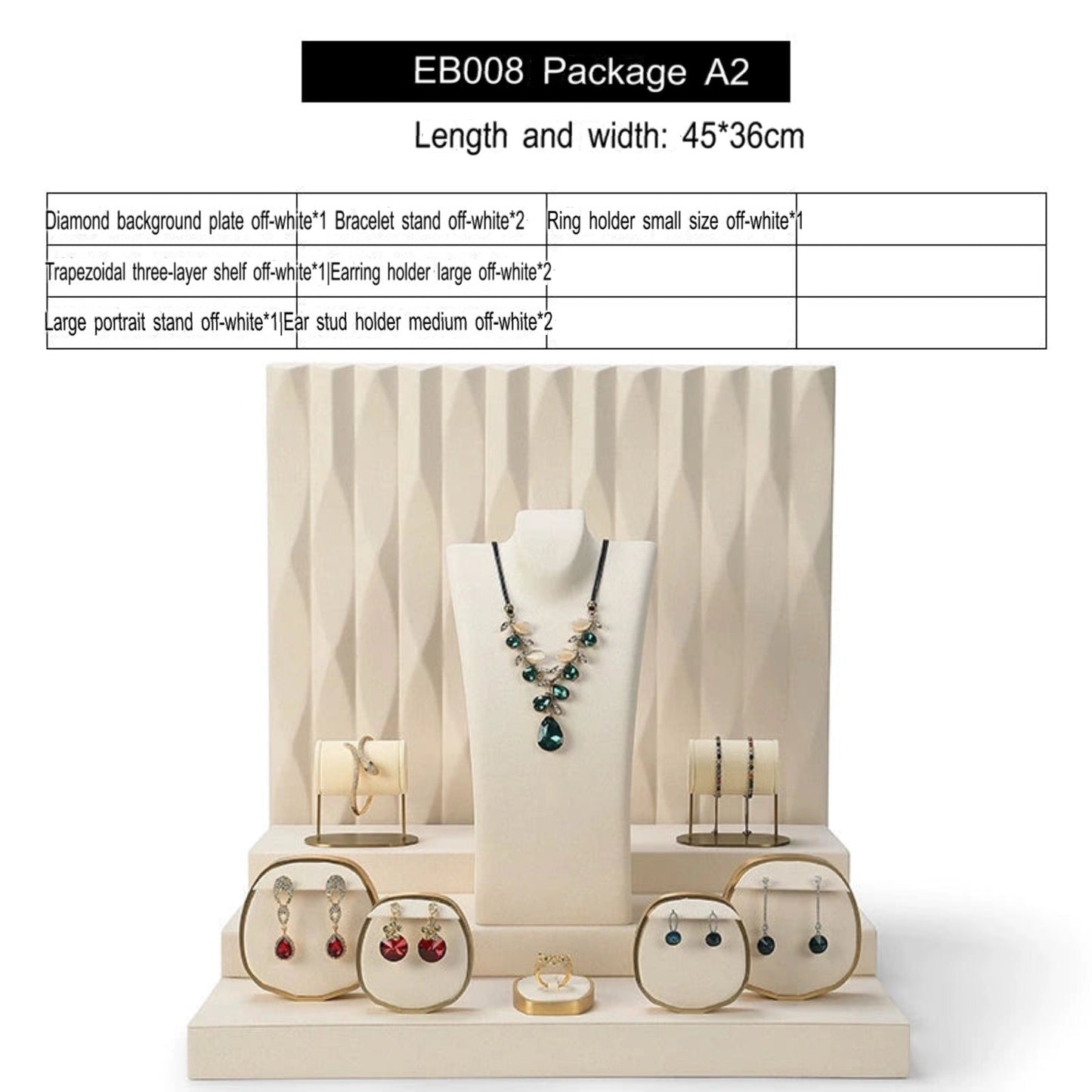 Luxury jewellery display, rings, necklaces, earrings, window display, jewelry, display props