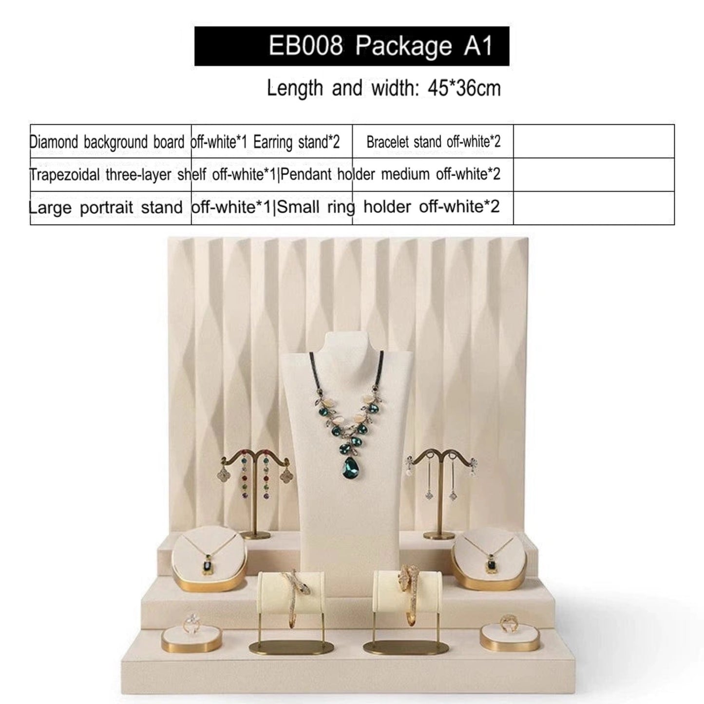 Luxury jewellery display, rings, necklaces, earrings, window display, jewelry, display props