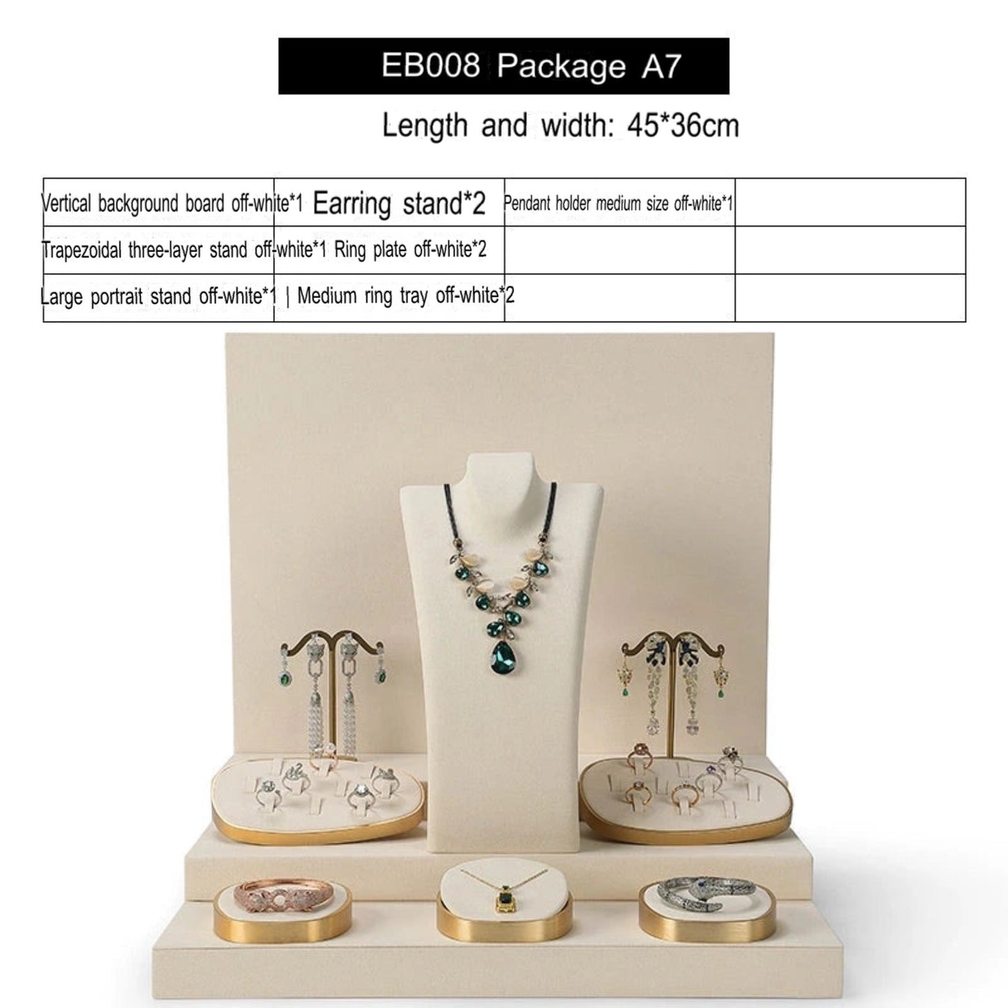 Luxury jewellery display, rings, necklaces, earrings, window display, jewelry, display props