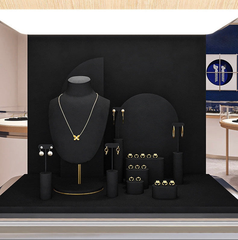 Luxury jewelry display shelf, rings, earrings, necklaces, jewelry display props, window display shelves