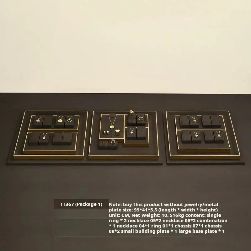 Light luxury jewelry display props, high-end metal microfiber necklace, ring counter, jewelry display rack Jim Display