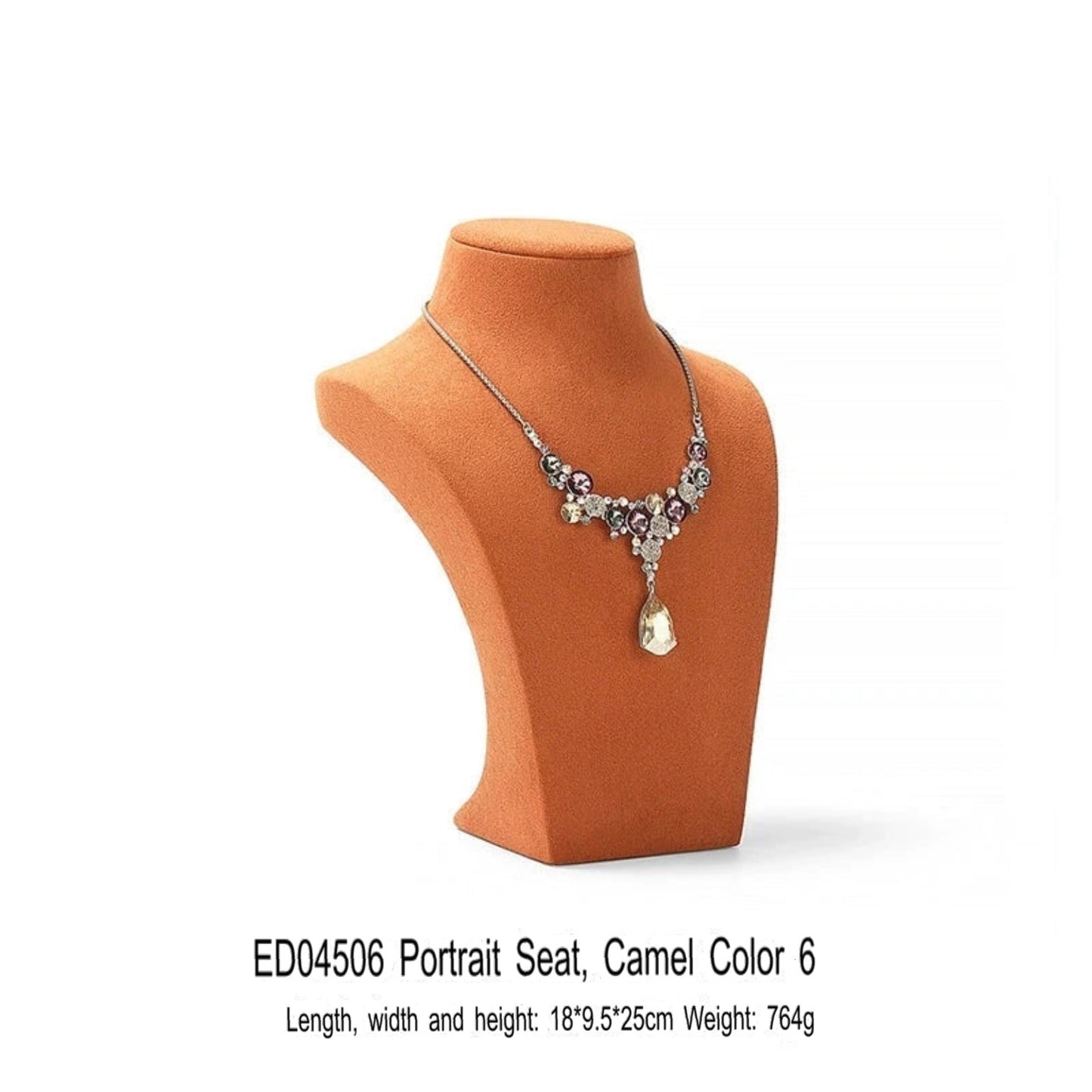 Necklace Display Stand, Microfiber Portrait Neck Jewelry, Desk Model Frame, Jewelry Exhibition Display Props