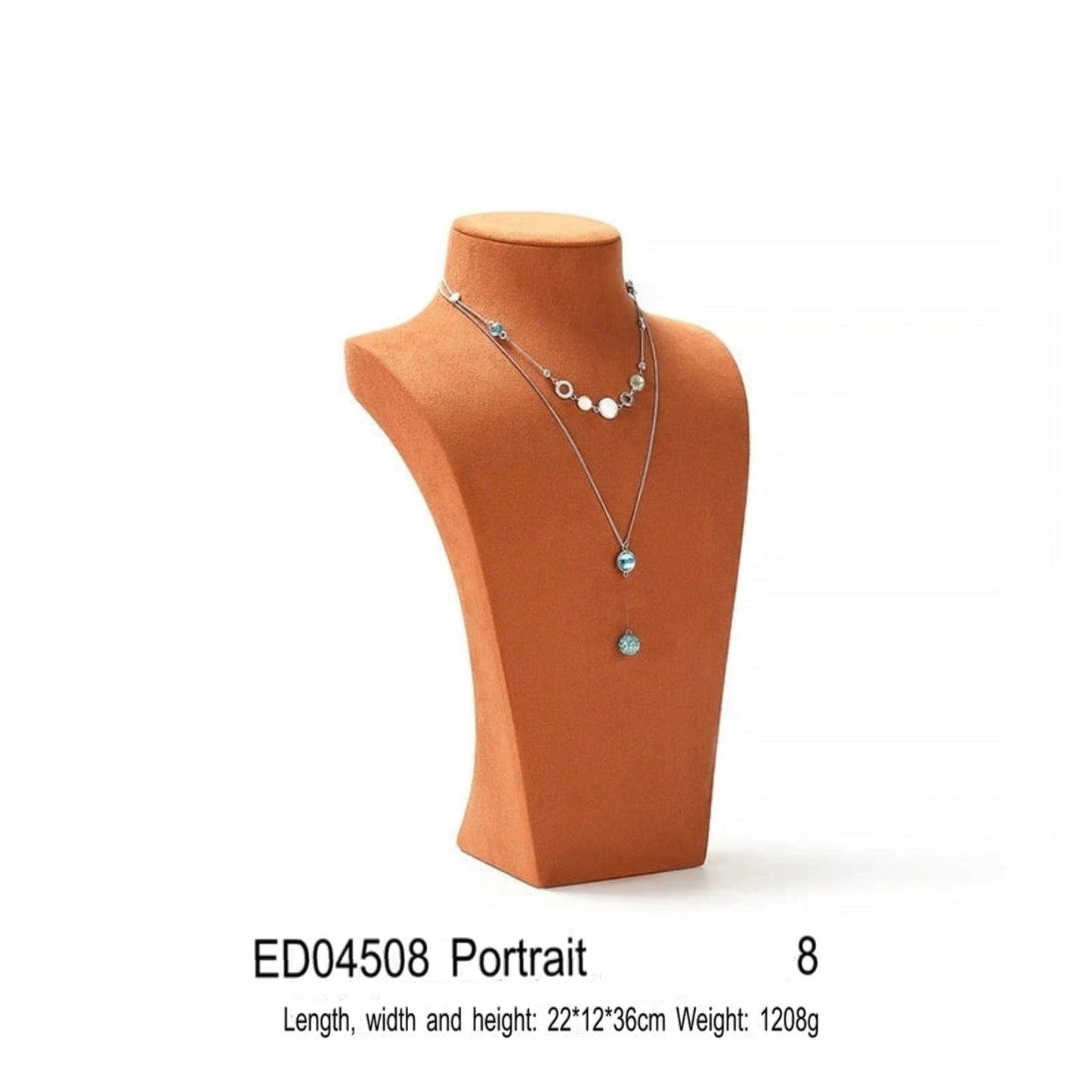 Necklace Display Stand, Microfiber Portrait Neck Jewelry, Desk Model Frame, Jewelry Exhibition Display Props