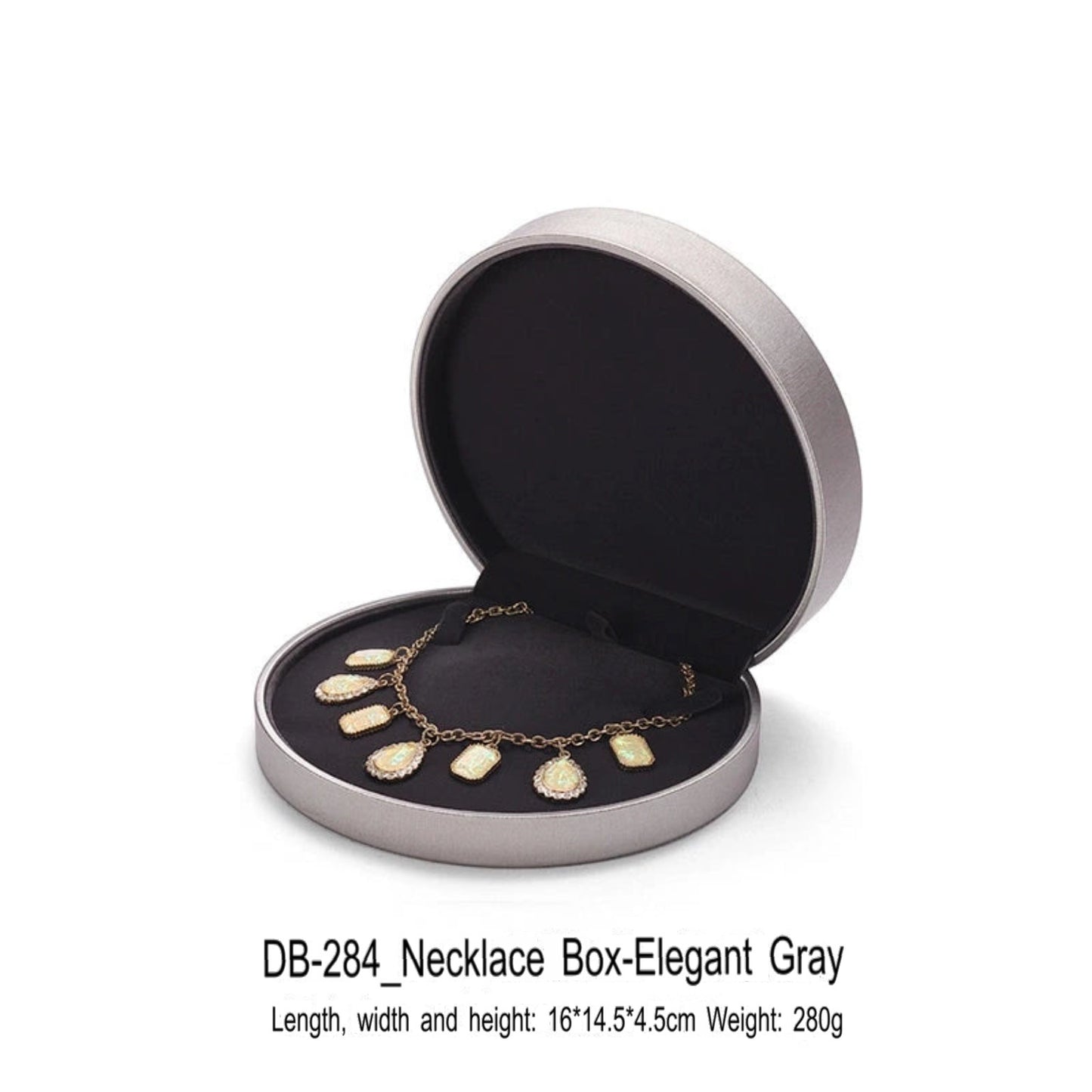 Leather Round Jewelry Box Necklace Bracelet Packaging Box Jewelry Storage Gift Box