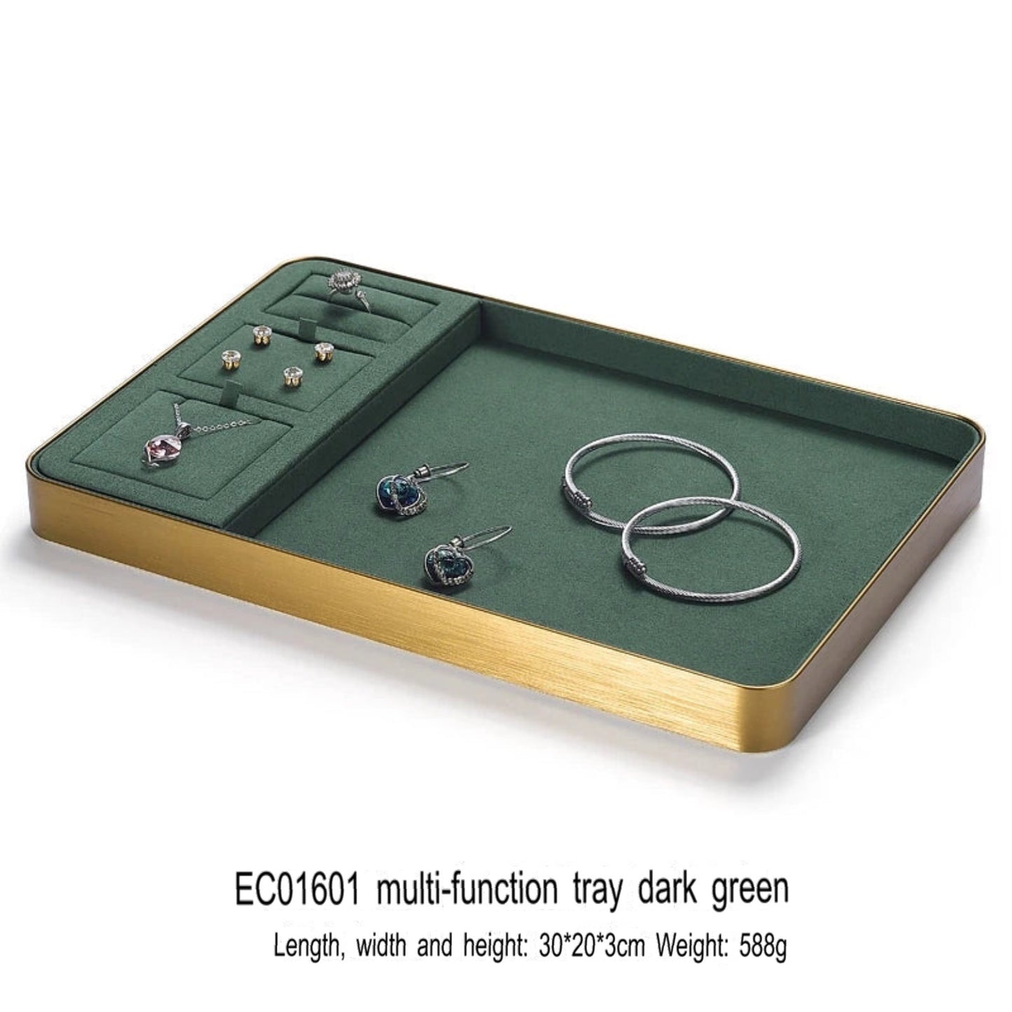 Jewelry display plate, metal gold jewelry tray, ring, necklace, bracelet, jade, multi-purpose jewelry storage, look at the pallet
