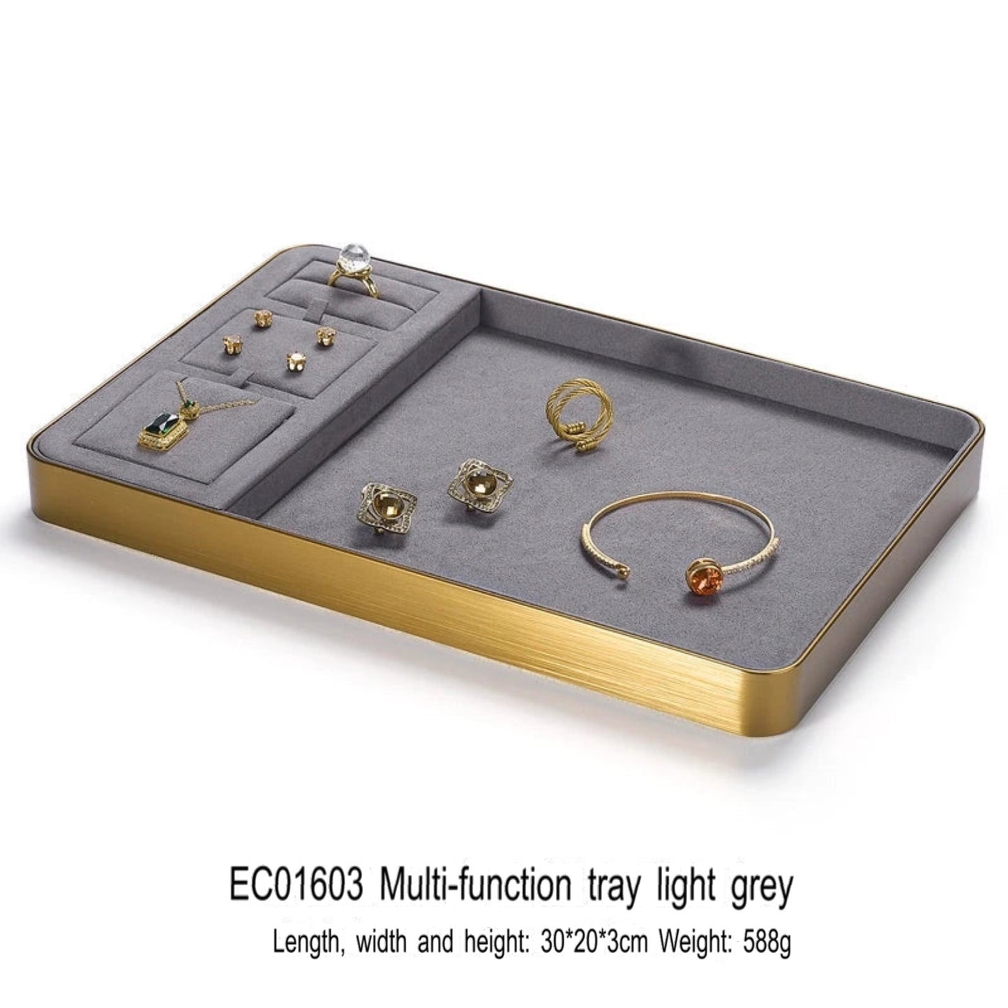 Jewelry display plate, metal gold jewelry tray, ring, necklace, bracelet, jade, multi-purpose jewelry storage, look at the pallet