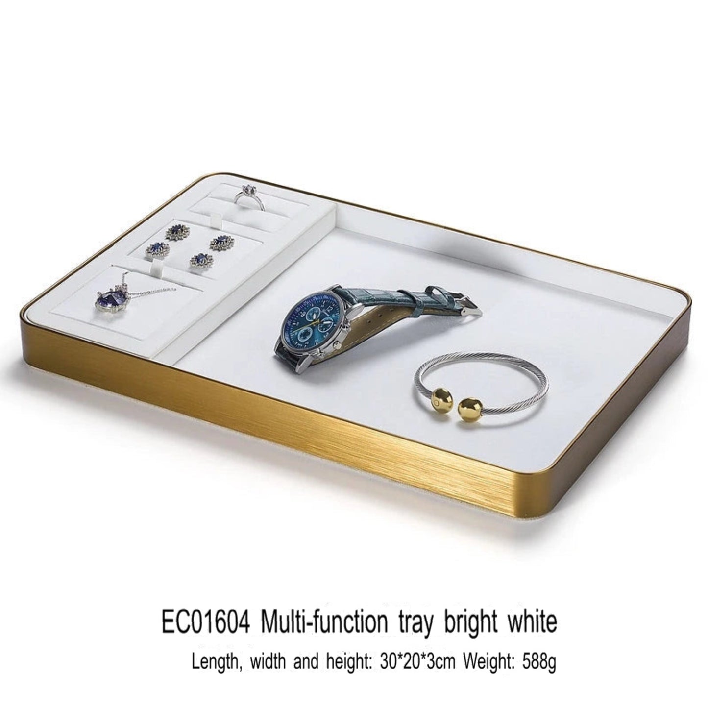 Jewelry display plate, metal gold jewelry tray, ring, necklace, bracelet, jade, multi-purpose jewelry storage, look at the pallet