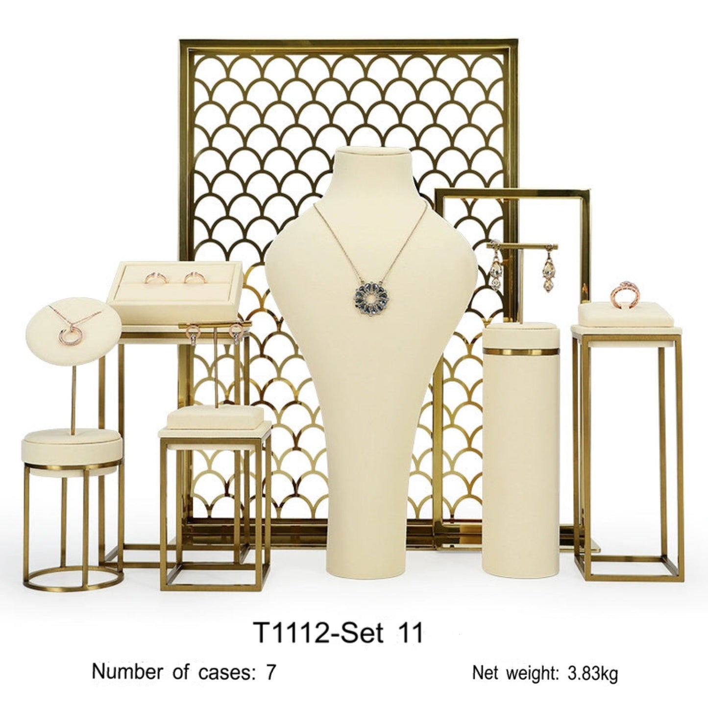 Luxury Off-white Jewelry Window Display