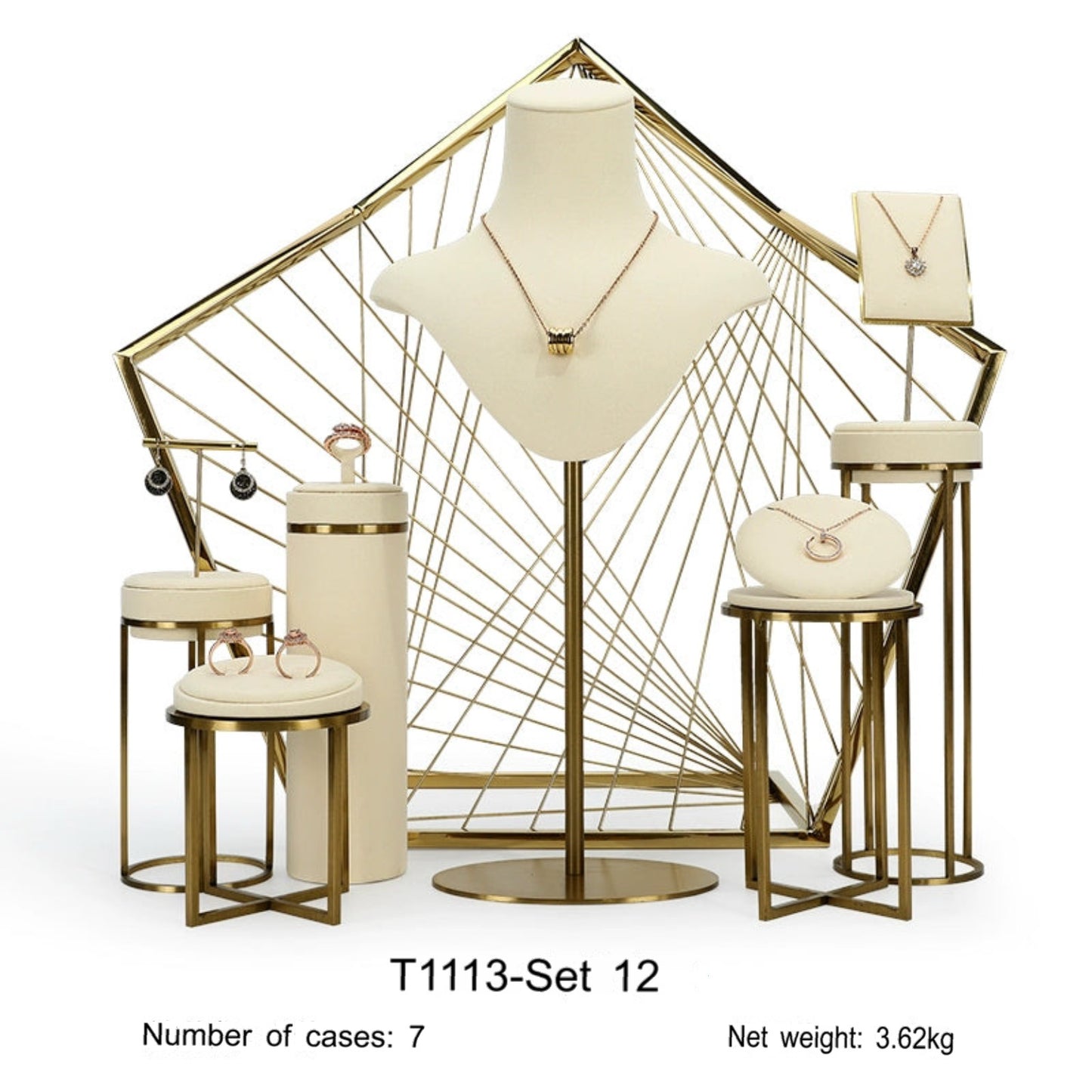 Luxury Off-white Jewelry Window Display