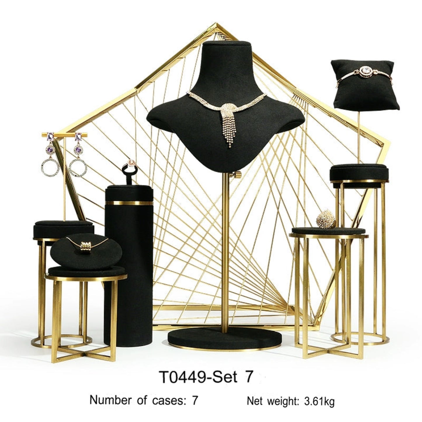 Black Premium jewellery window display props