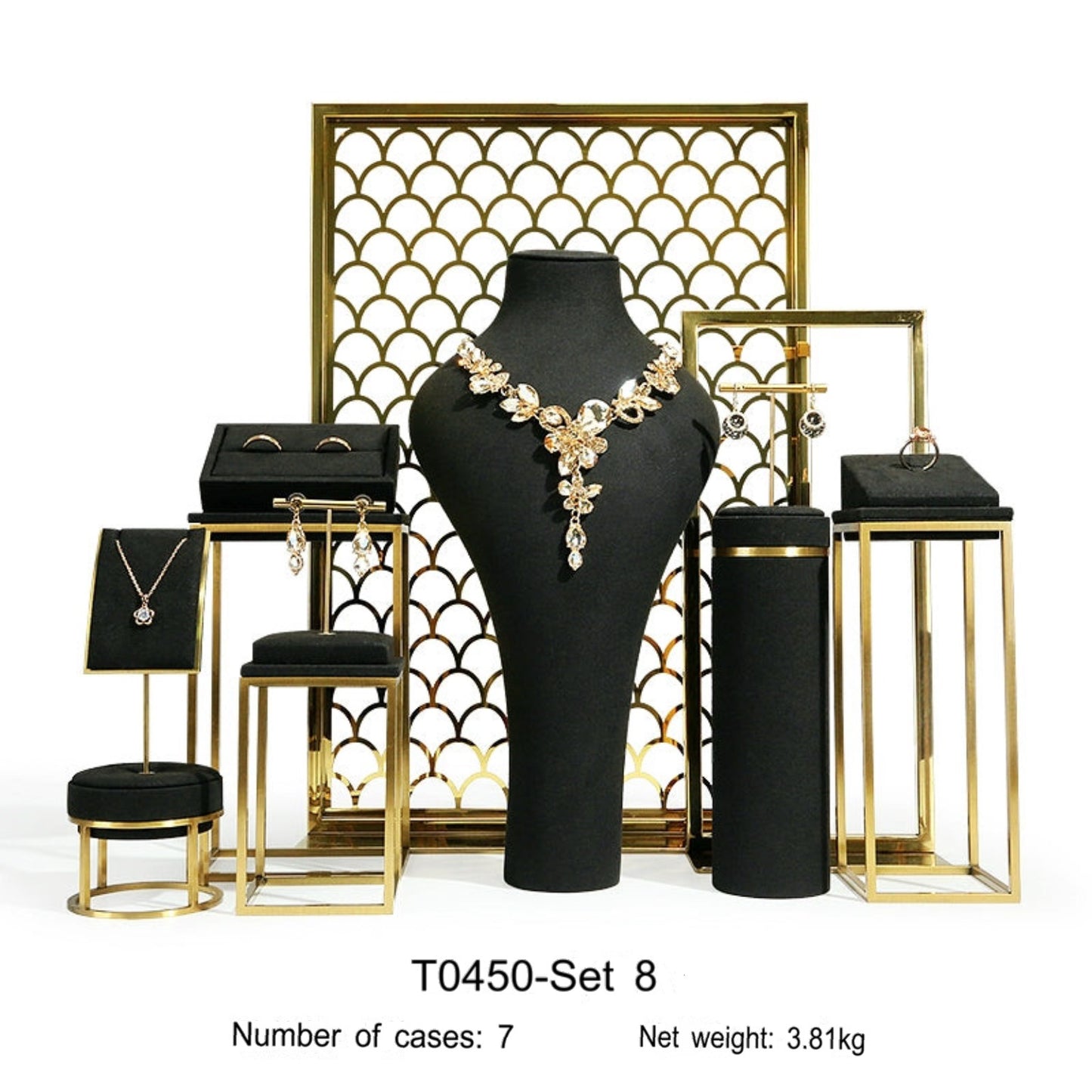 Black Premium jewellery window display props