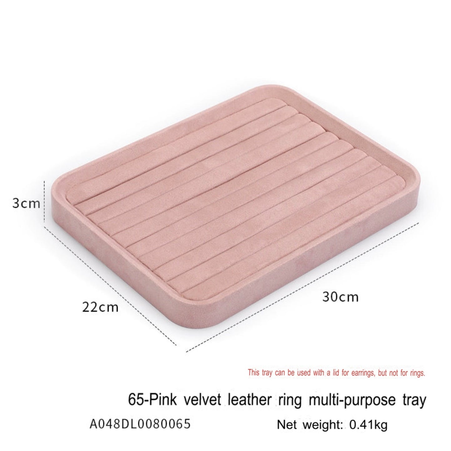 Velvet jewelry tray with lid dustproof jewelry storage box bracelet necklace bracelet ring stud jewelry display tray