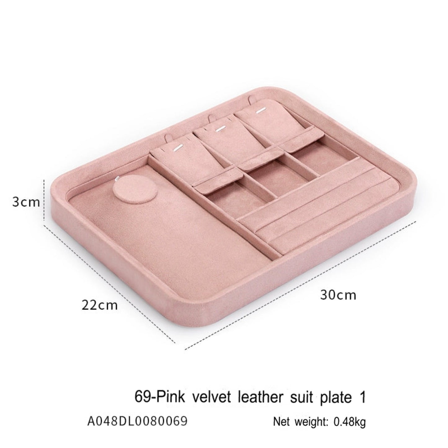 Velvet jewelry tray with lid dustproof jewelry storage box bracelet necklace bracelet ring stud jewelry display tray