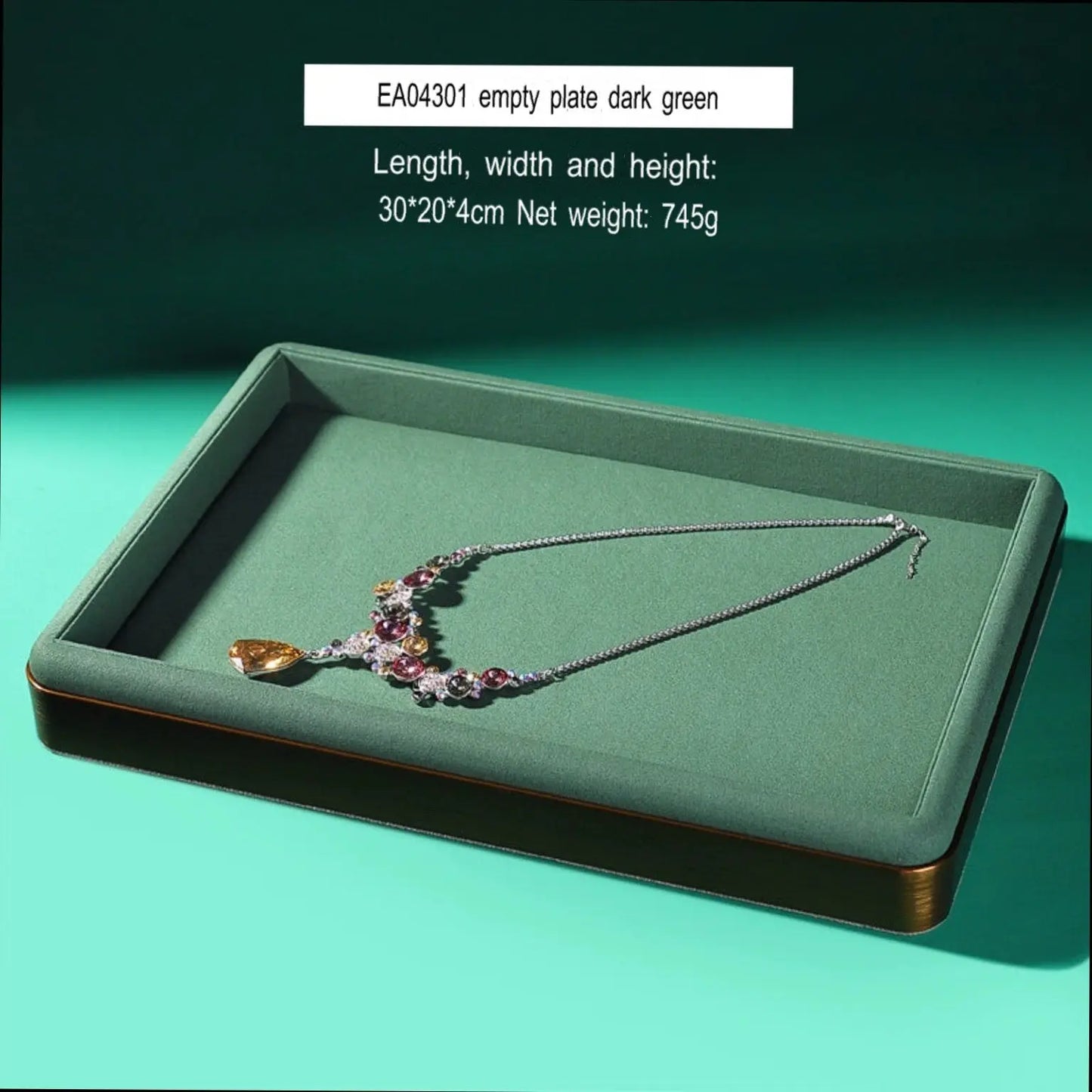 Light luxury jewelry tray jewelry display tray metal surround ring necklace bracelet storage tray store with viewing tray Jim Display