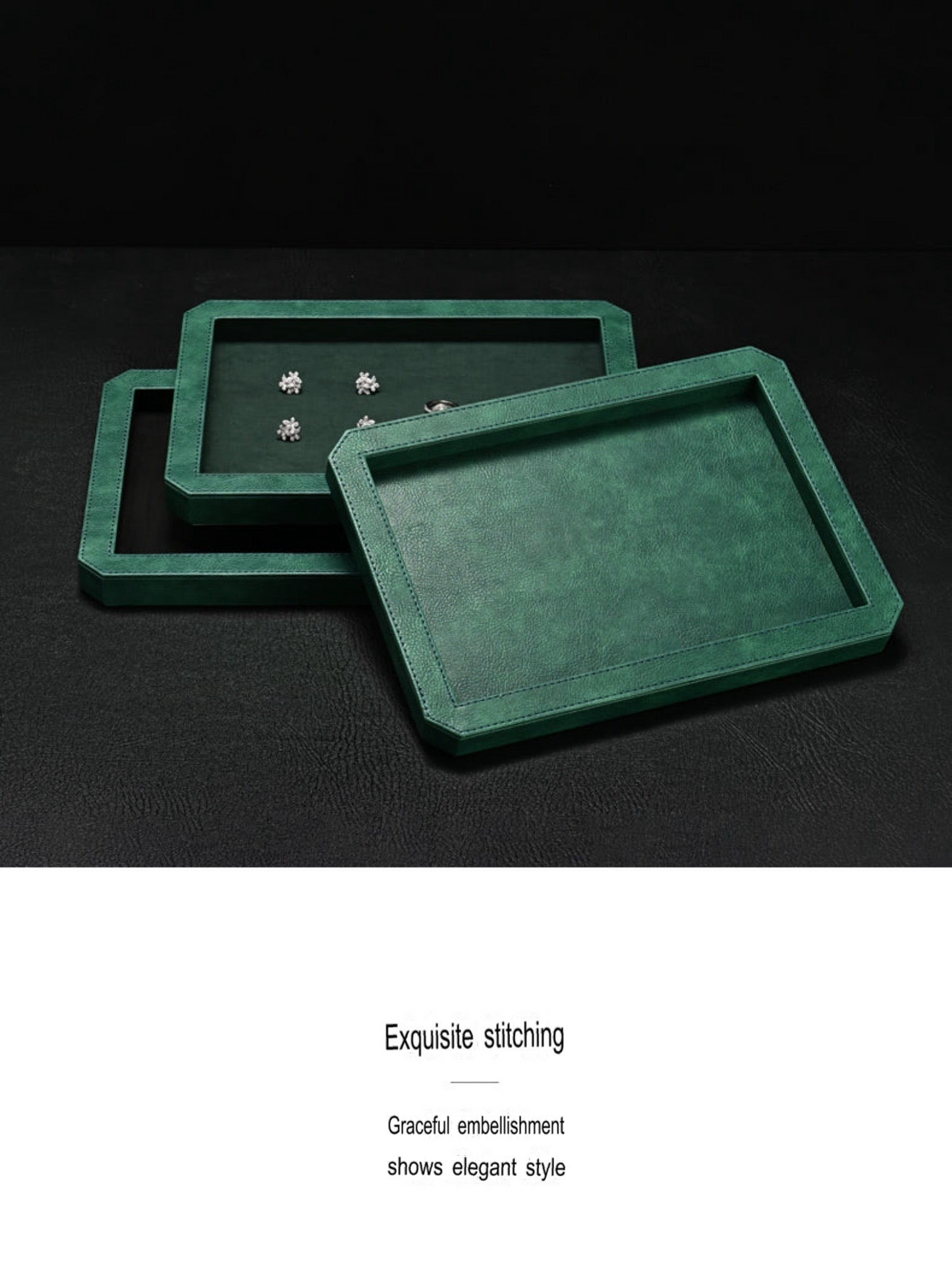 Octangle Jewelry Tray Display Tray Ring Necklace Pendant Flannel Storage Tray