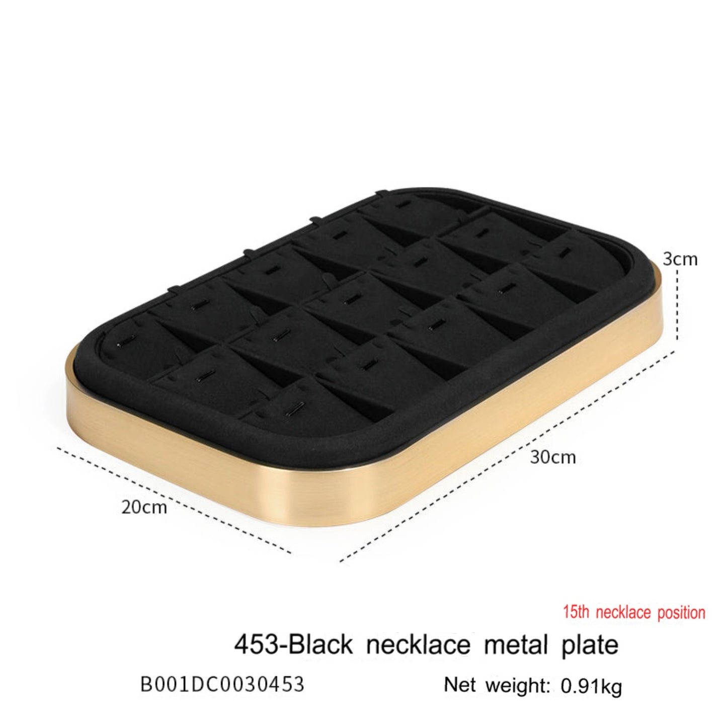 Jewelry Display Tray Props Microfiber Necklace Ring Earrings Tray Metal Jewelry Viewing Tray