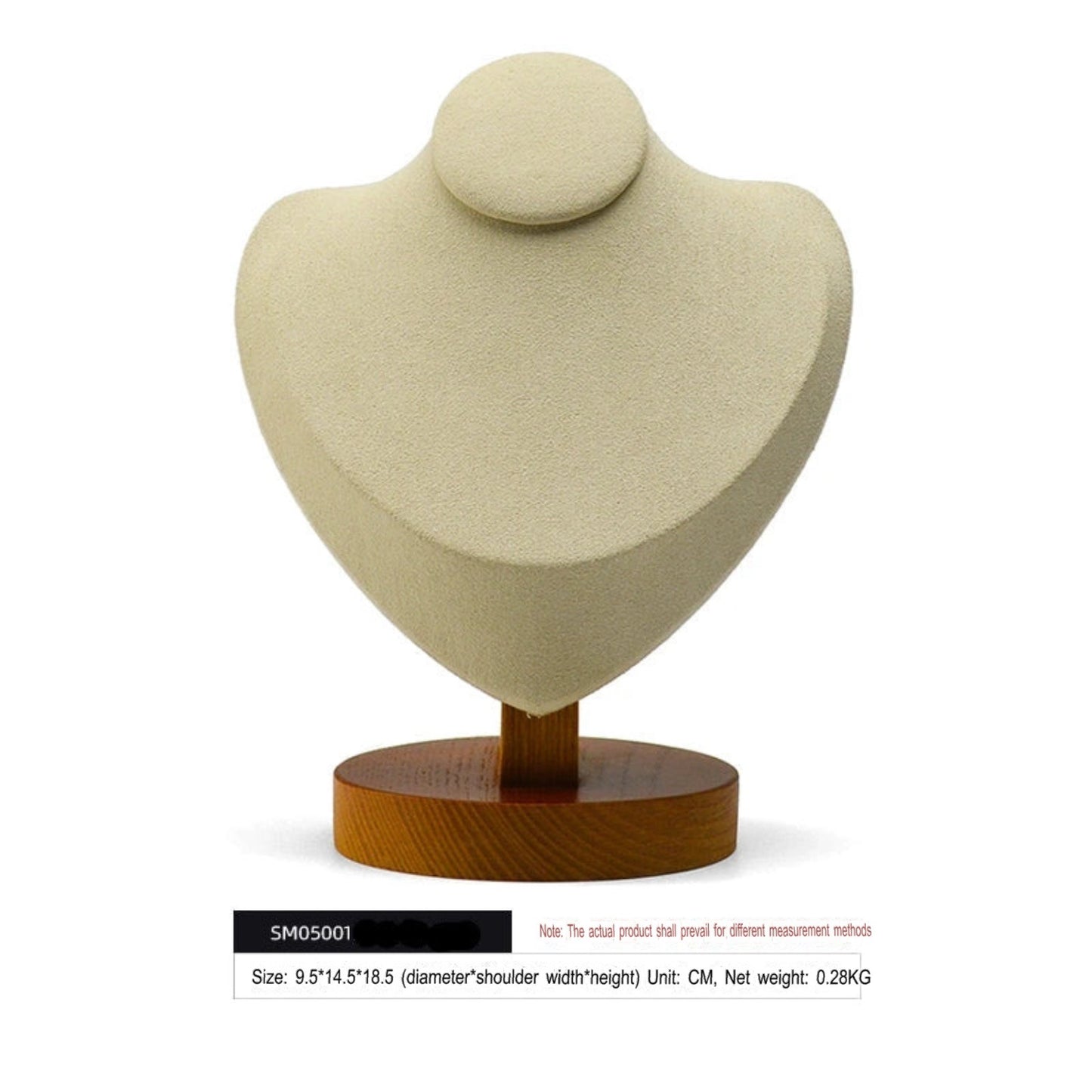 Necklace display stand, solid wood microfiber necklace, model neck, portrait frame, pendant display, neck mask holder