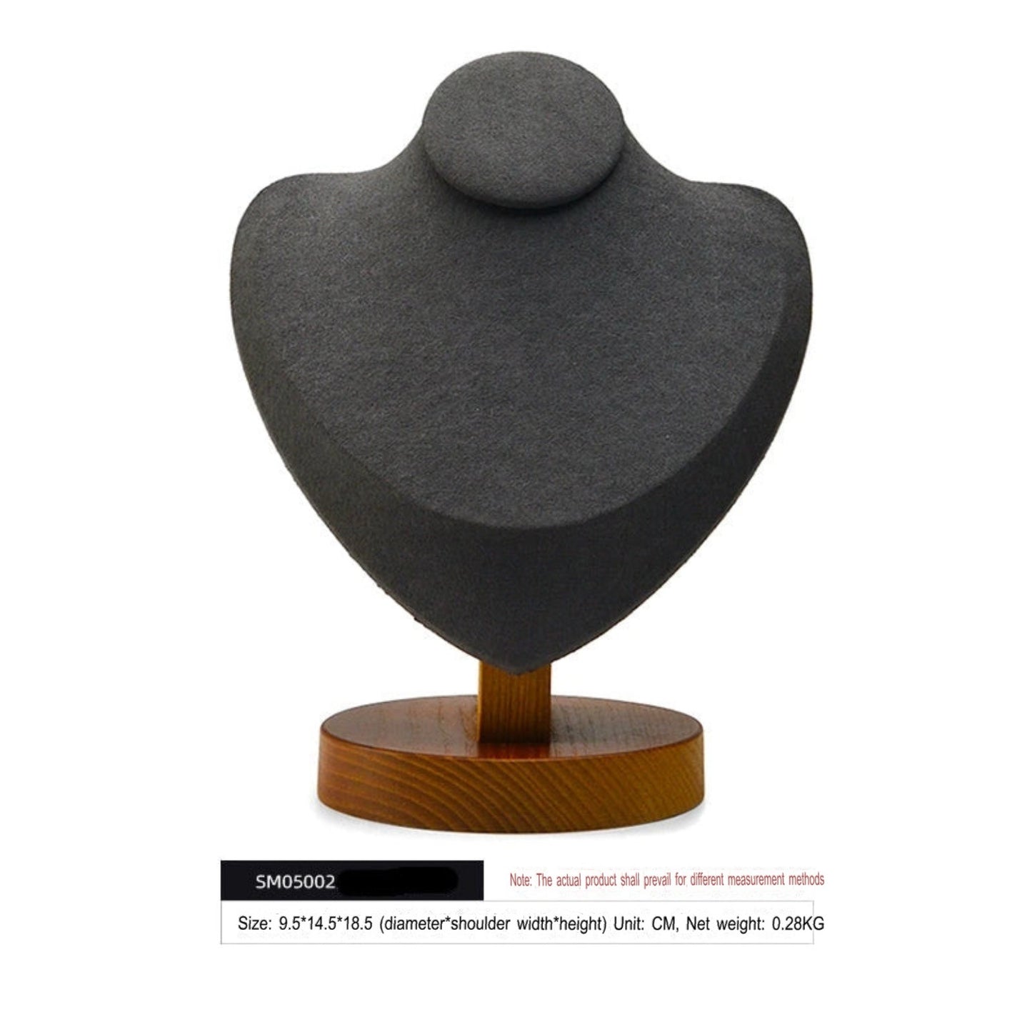 Necklace display stand, solid wood microfiber necklace, model neck, portrait frame, pendant display, neck mask holder
