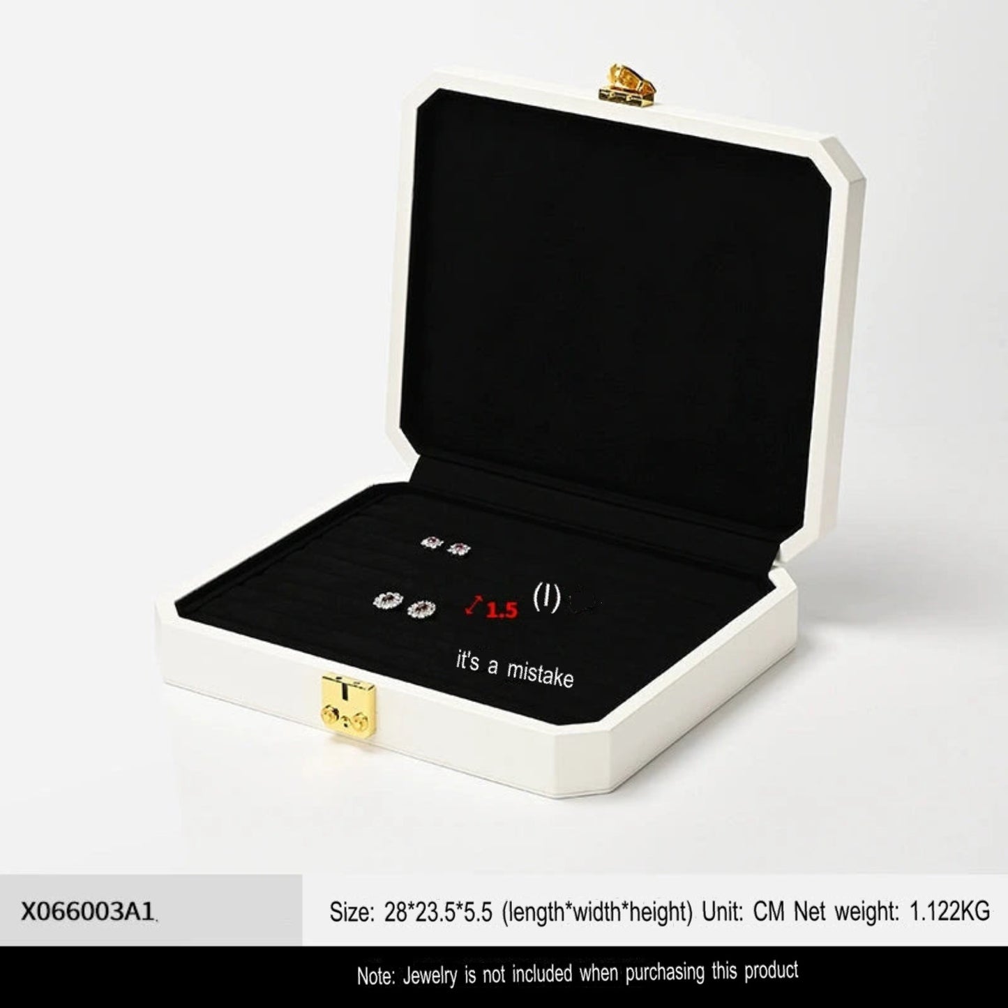 High-grade PU leather jewelry box microfiber with lock ring necklace jewelry display storage box