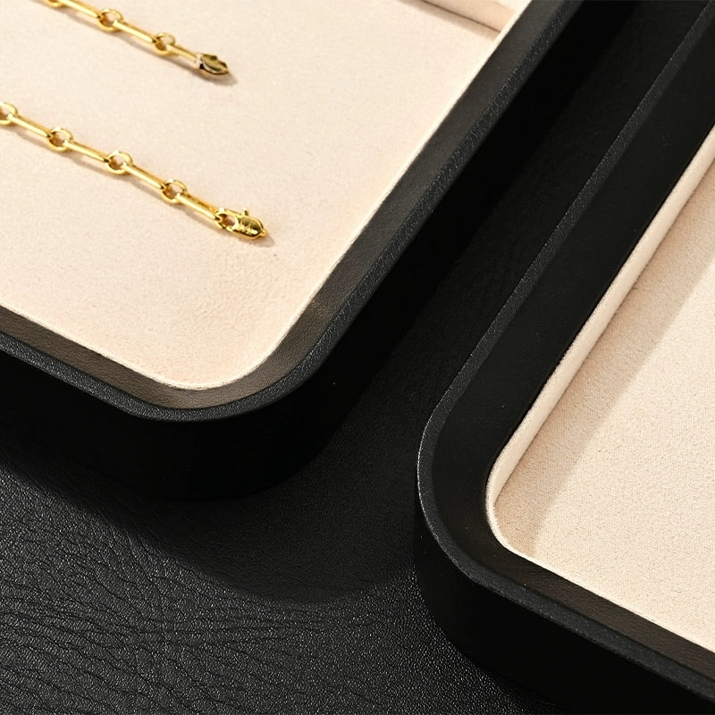 Jewelry Tray Ring Necklace Pendant Tray PU Leather Jewelry Storage Tray