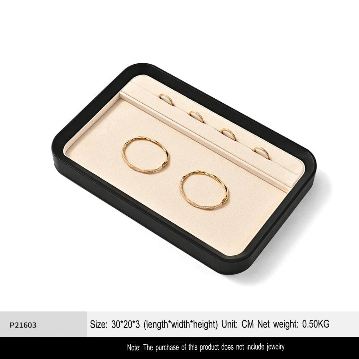 Jewelry Tray Ring Necklace Pendant Tray PU Leather Jewelry Storage Tray