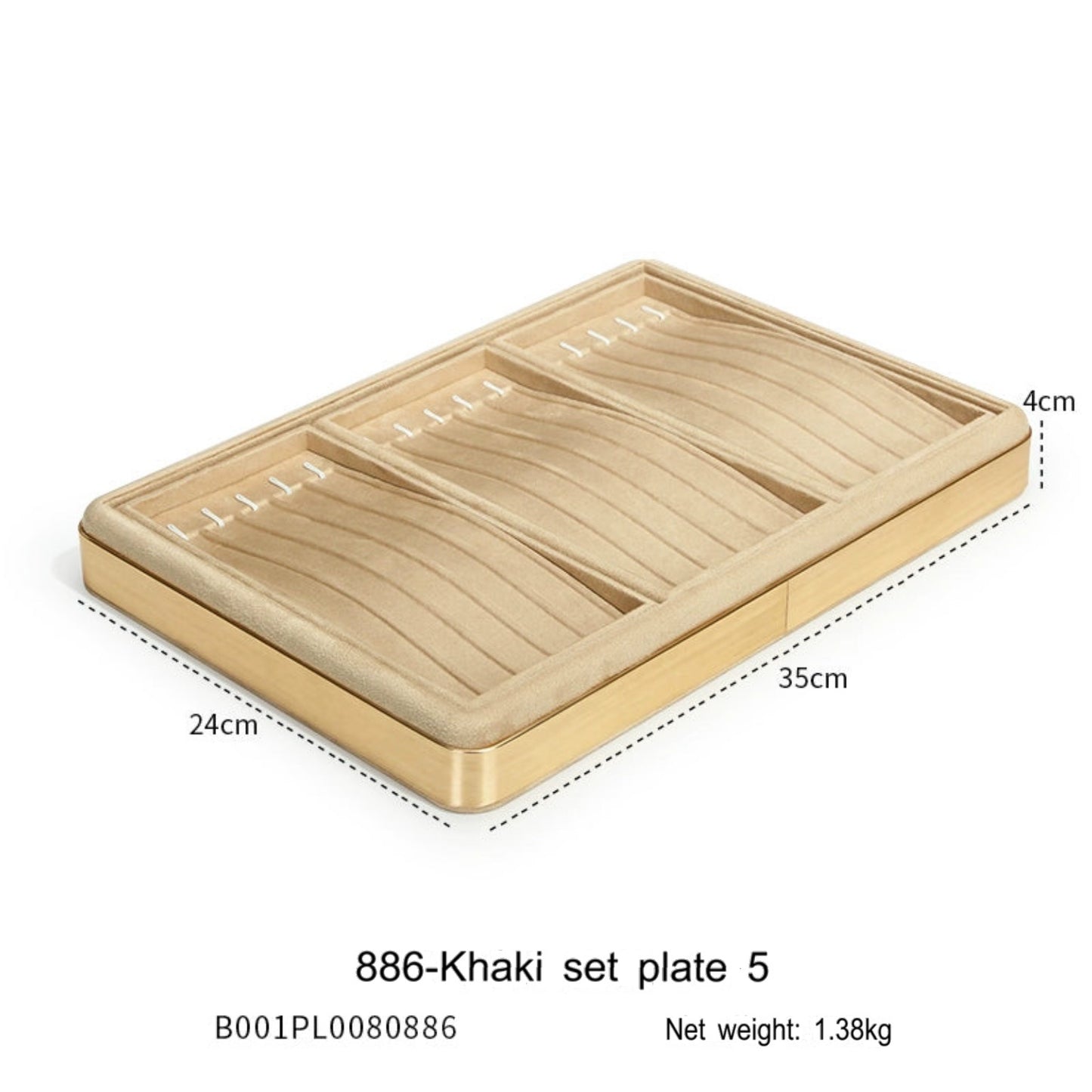 High-grade flannel jewelry tray, ring necklace, earrings, bracelets, multi-functional display plate, display plate, jewelry watch tray
