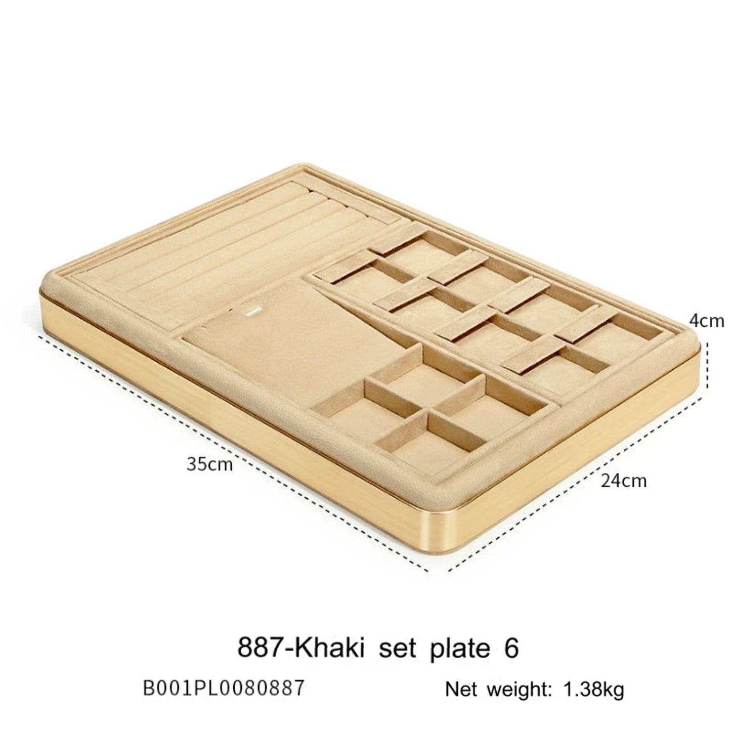 High-grade flannel jewelry tray, ring necklace, earrings, bracelets, multi-functional display plate, display plate, jewelry watch tray