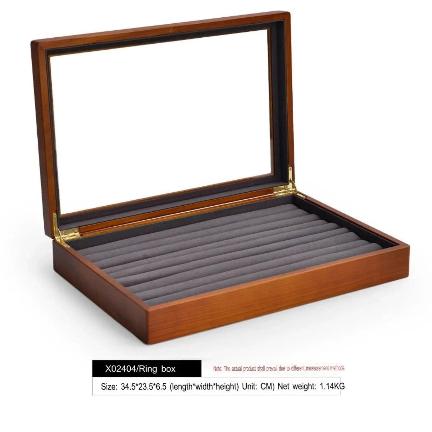 Solid wood jewelry storage box high-end necklace ring earrings bracelet bracelet box jewelry jewelry box Jim Display