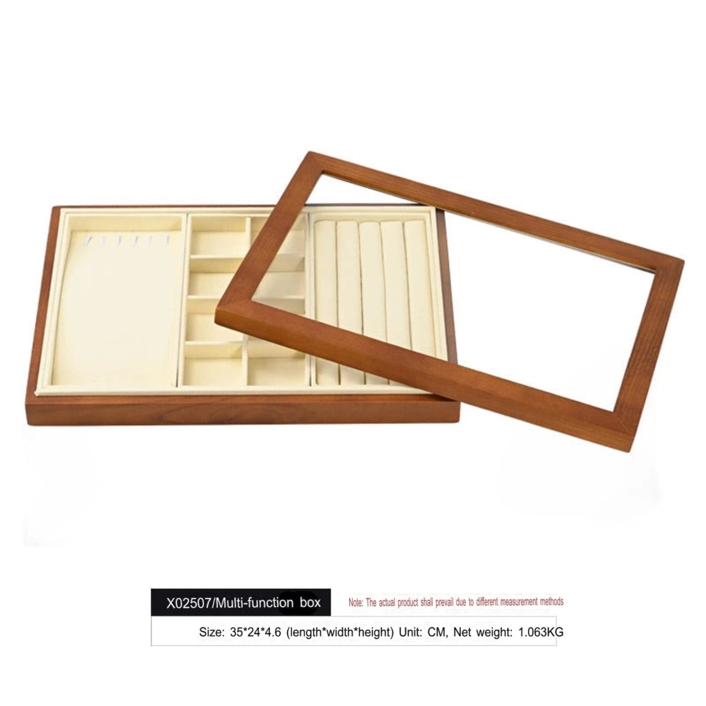 Solid wood jewelry storage box high-end necklace ring earrings bracelet bracelet box jewelry jewelry box