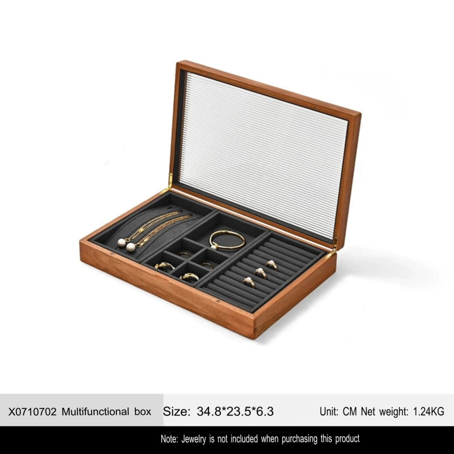 Solid wood jewelry storage box high-end necklace ring earrings bracelet bracelet box jewelry jewelry box