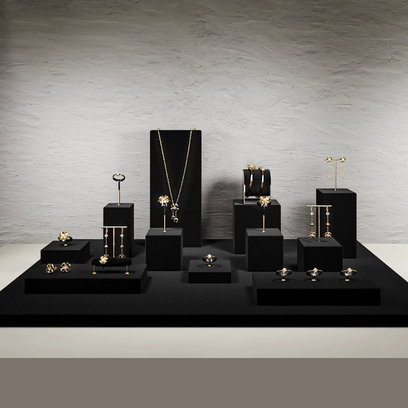 Luxury jewelry display props, high-end metal microfiber necklace, ring counter, jewelry display rack