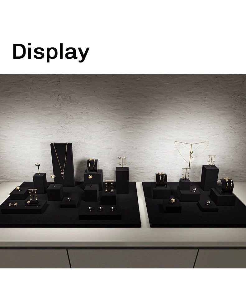 Luxury jewelry display props, high-end metal microfiber necklace, ring counter, jewelry display rack