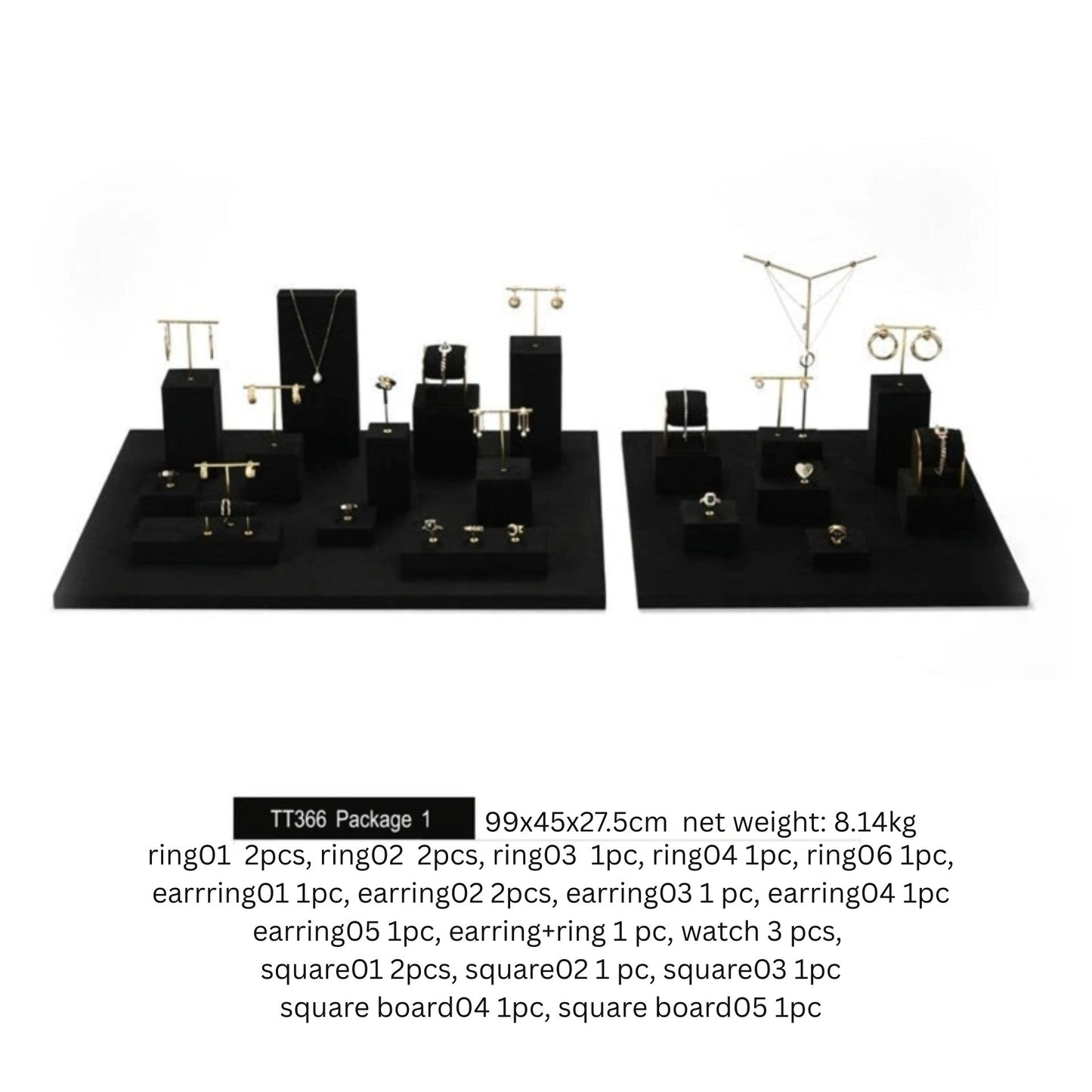 Luxury jewelry display props, high-end metal microfiber necklace, ring counter, jewelry display rack