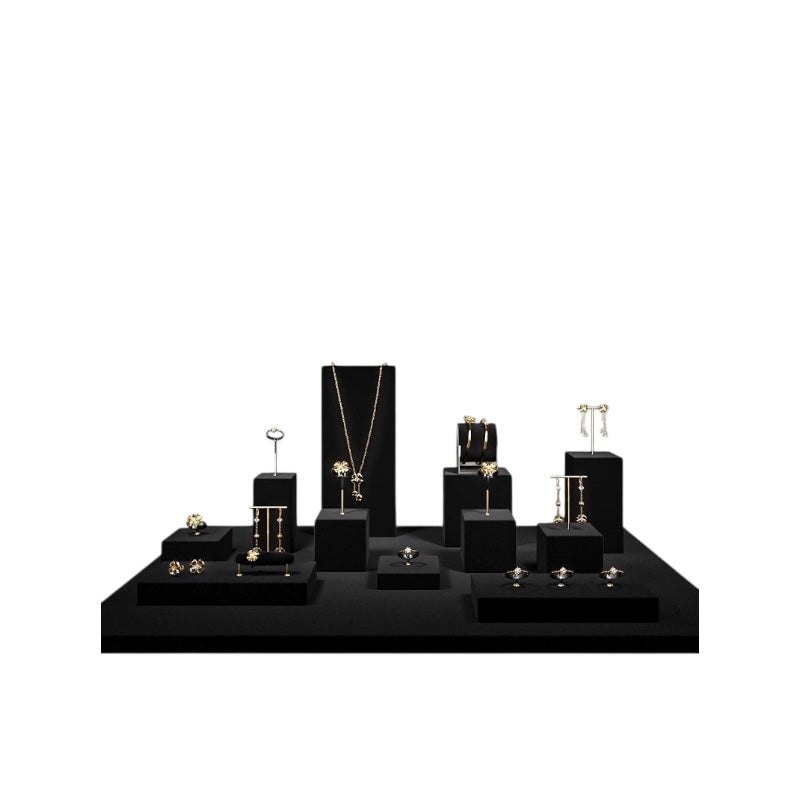 Luxury jewelry display props, high-end metal microfiber necklace, ring counter, jewelry display rack