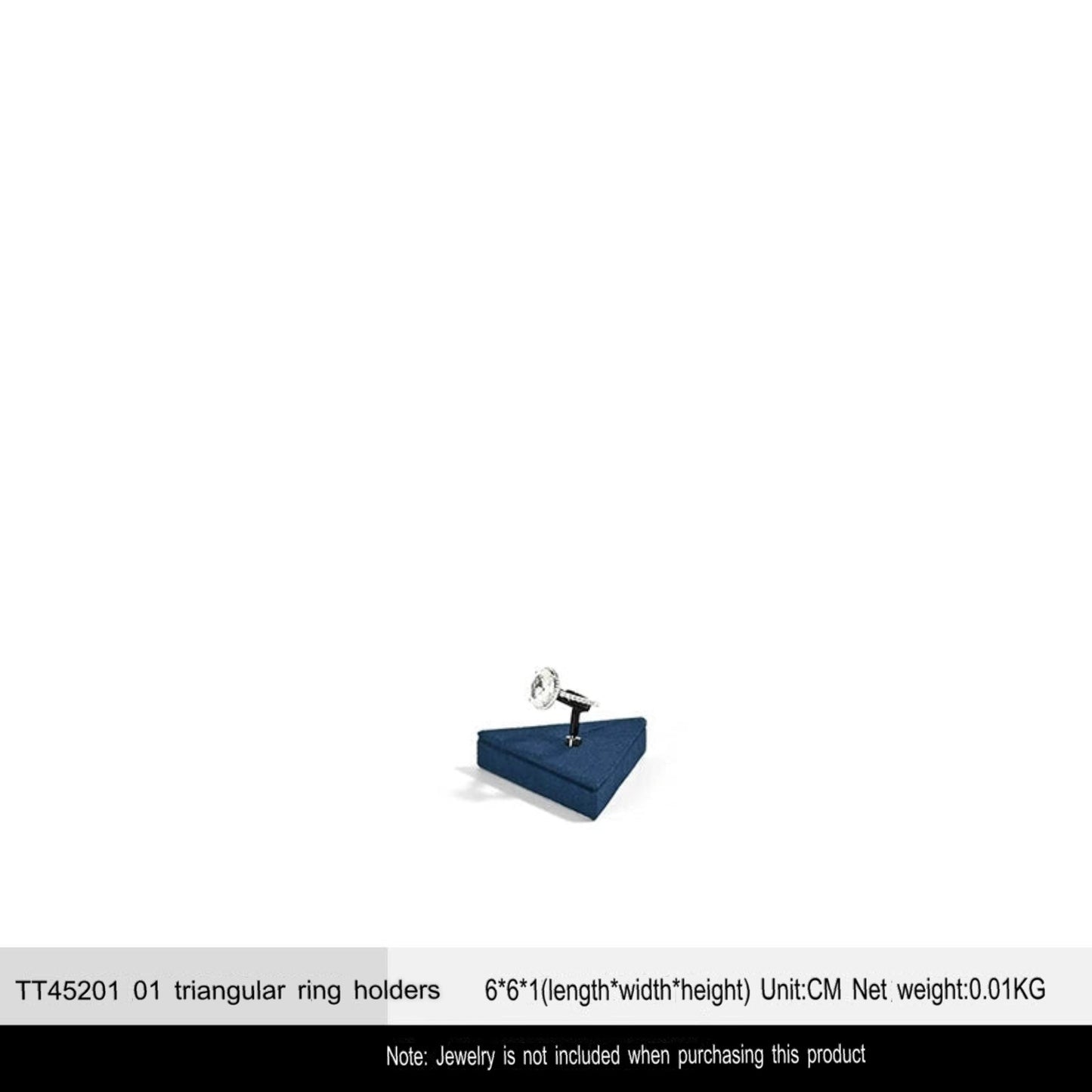 Ring Display Props Blue Microfiber Ring Holder Display Storage Ornament Ring Display Stand