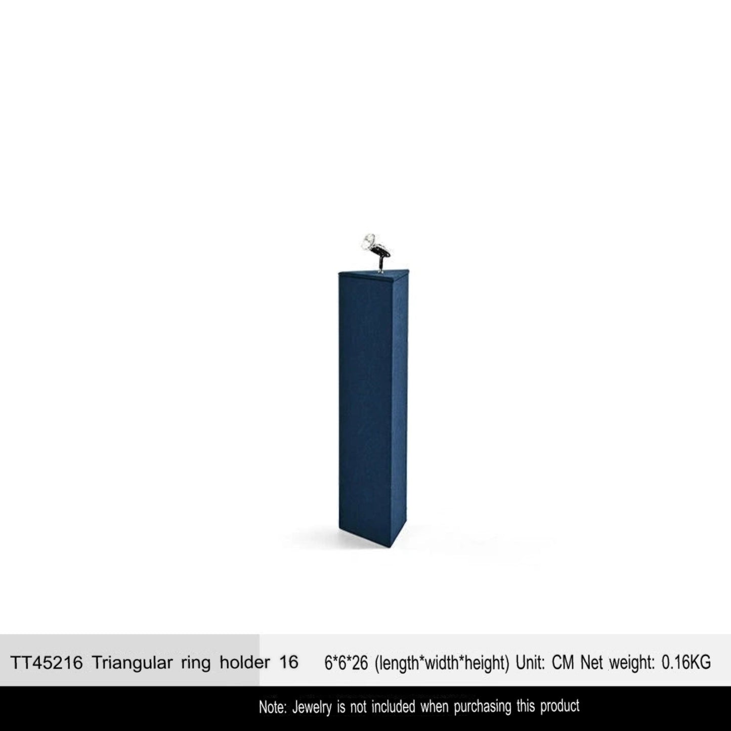 Ring Display Props Blue Microfiber Ring Holder Display Storage Ornament Ring Display Stand