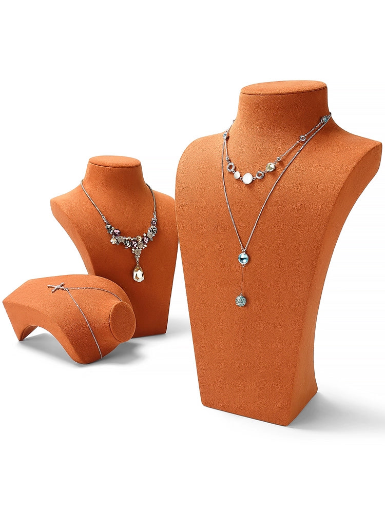 Necklace Display Stand, Microfiber Portrait Neck Jewelry, Desk Model Frame, Jewelry Exhibition Display Props