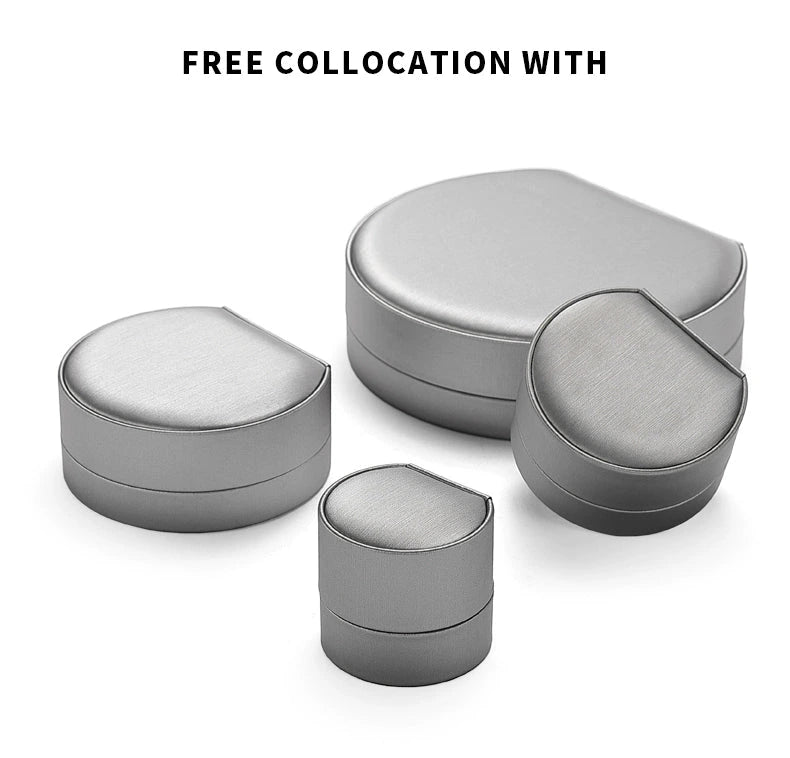 Leather Round Jewelry Box Necklace Bracelet Packaging Box Jewelry Storage Gift Box