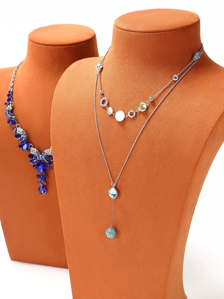 Necklace Display Stand, Microfiber Portrait Neck Jewelry, Desk Model Frame, Jewelry Exhibition Display Props