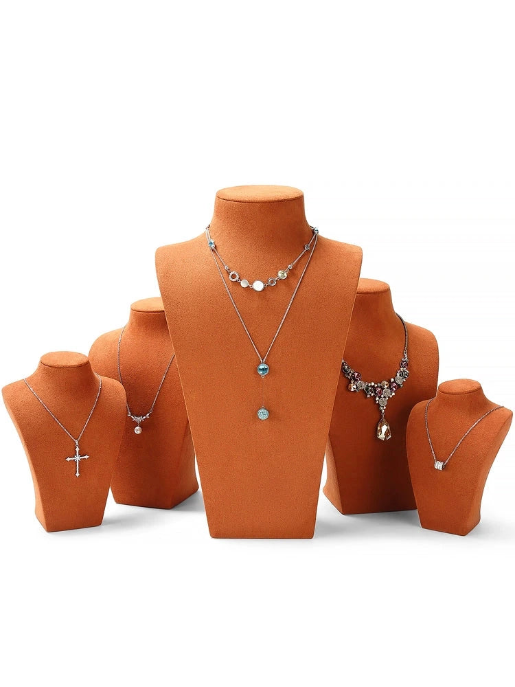 Necklace Display Stand, Microfiber Portrait Neck Jewelry, Desk Model Frame, Jewelry Exhibition Display Props