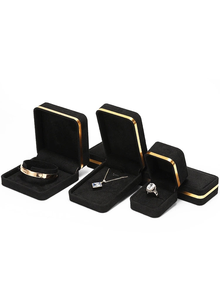 Light Luxury Jet Black Ring Box, Small Fine Jewelry Box, Necklace, Bracelet Jewelry Packaging Box, Gift Box