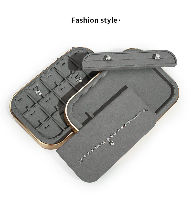 Jewelry display props microfiber jewelry display tray metal necklace ring earrings look at the pallet