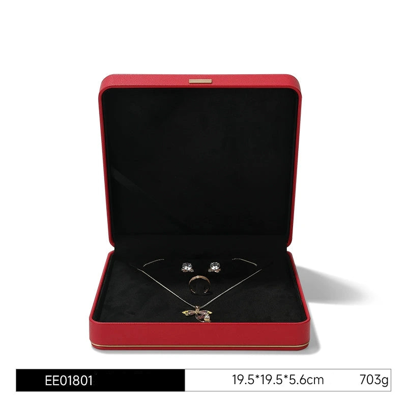 Jewelry box, wedding PU leather ring box, earrings, necklace storage box, confession jewelry packaging, gift box