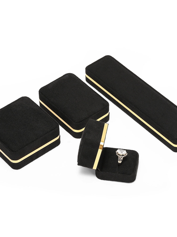 Light Luxury Jet Black Ring Box, Small Fine Jewelry Box, Necklace, Bracelet Jewelry Packaging Box, Gift Box