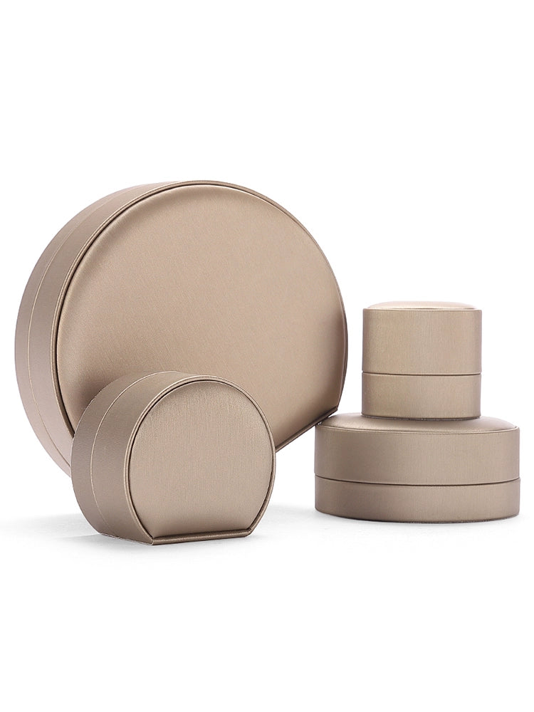 Leather Round Jewelry Box Necklace Bracelet Packaging Box Jewelry Storage Gift Box