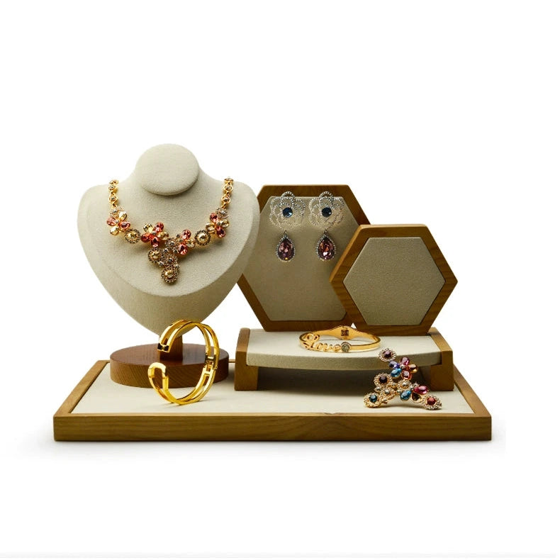 Necklace display stand, solid wood microfiber necklace, model neck, portrait frame, pendant display, neck mask holder