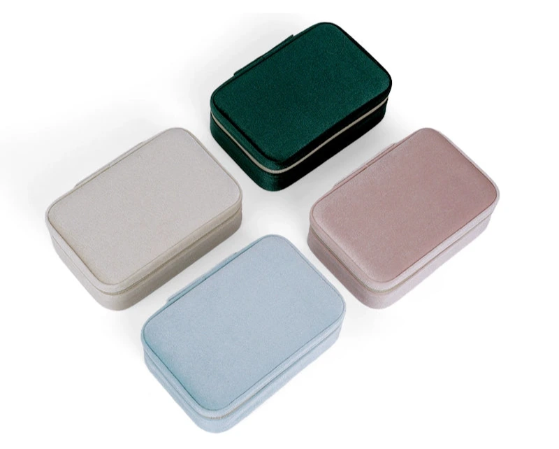 Premium Velvet Storage Bag, Portable Square Jewelry Storage Box, Ring, Necklace, Earring Case