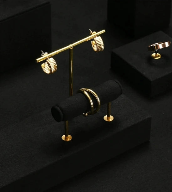 Luxury jewelry display props, high-end metal microfiber necklace, ring counter, jewelry display rack